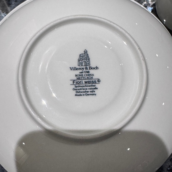 ☕️ Collectible Villeroy & Boch Fiori Weiss Tea Set | 6 Cups + 6 Saucers ☕️ - Picture 6 of 16